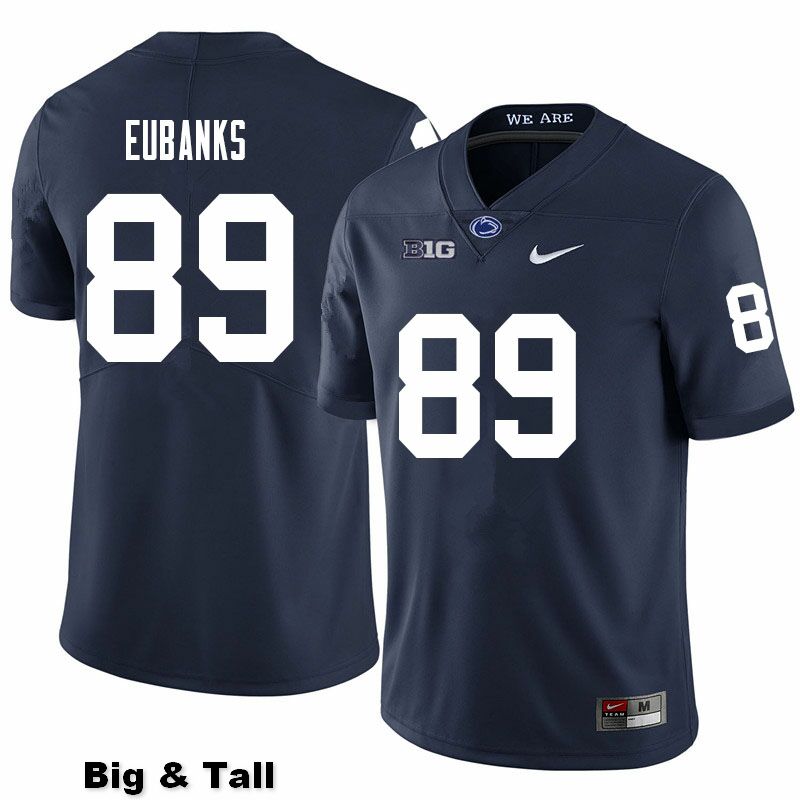 NCAA Nike Men's Penn State Nittany Lions Winston Eubanks #89 College Football Authentic Big & Tall Navy Stitched Jersey SLM7298OV